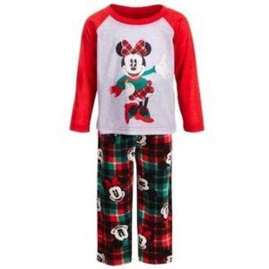Ame Toddler Girls 2-Pc. Minnie Mouse Plaid Pajama Set - Various Sizes